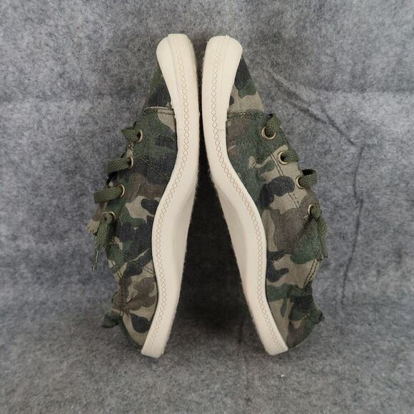 Time and Tru Shoes Womens 7 Casual Sneakers Slip On Flats Camo Stretch Green - Picture 8 of 13